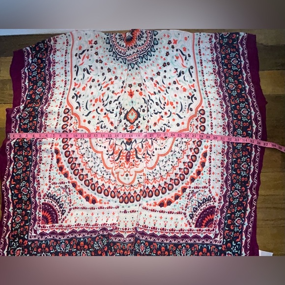 BREEZY LANE One size Kimono in paisley print in purple, blue and orange shades - Picture 4 of 9